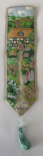 Silk woven bookmark cottage - silk,