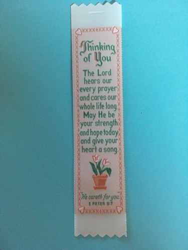 Woven silk bookmark thinking - woven,