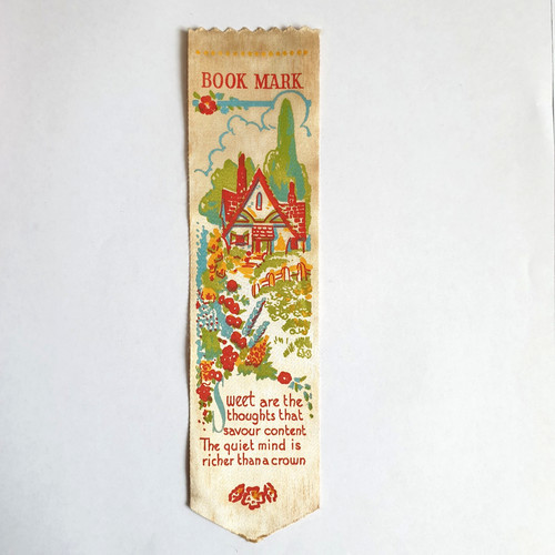 Vtg woven bookmark english - woven,
